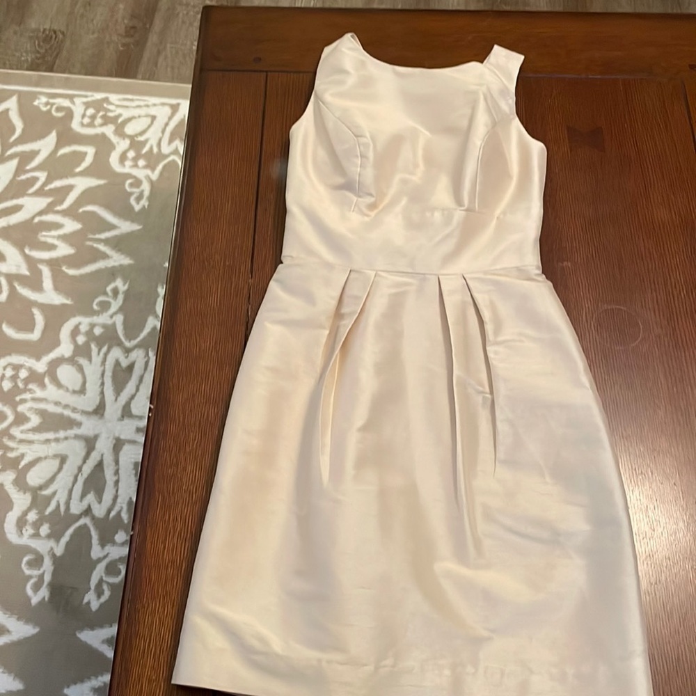 Alfred Sung Formal Dress Size 2 Champaign color Classic Bow Sheath